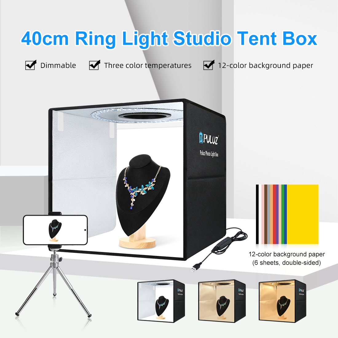 PULUZ 40 см Складной Портативн – обзор и цена Photography Lighting Styles
